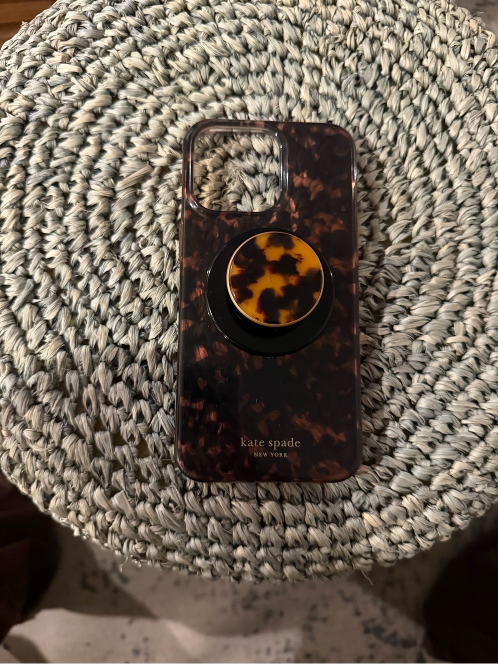 kate spade Tortoiseshell Phone Case with Matching PopSocket - Brown & Amber
